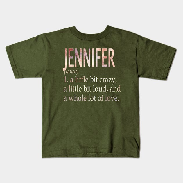 Jennifer Girl Name Definition Kids T-Shirt by ThanhNga